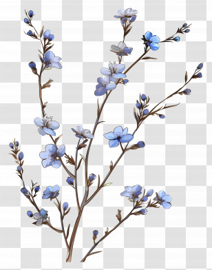 Small Blue Flowers - Delicate Blue Flowers Illustration Transparent PNG