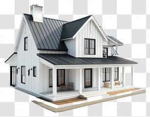 Modern Farmhouse - Modern House Architecture Transparent PNG