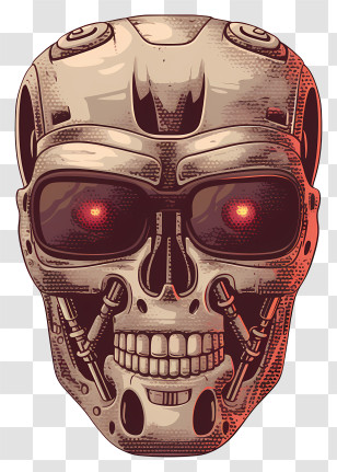 Skull Robot Head - Futuristic Robot Skull Transparent PNG