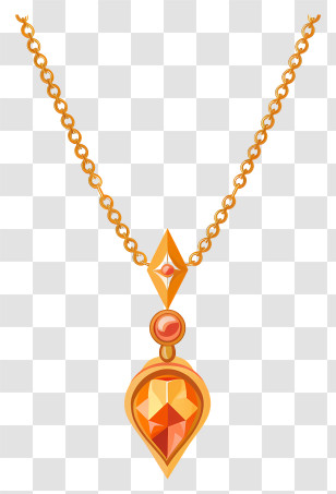 Simple Necklace - Elegant Gold Necklace With Pendant Transparent PNG