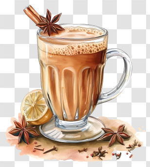 Masala Chai - Spiced Beverage With Cinnamon And Citrus Transparent PNG