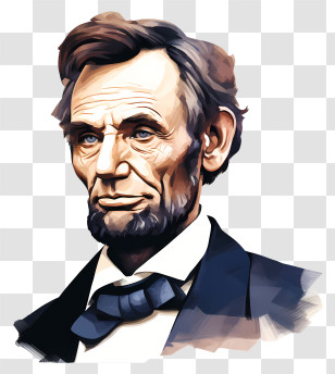 Abraham Lincoln - Portrait Of A Historical Figure In Classic Style Transparent PNG