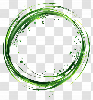 Green Circle Frame - Abstract Green Circular Brush Stroke Illustration Transparent PNG
