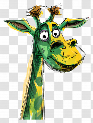 Cartoon Giraffe - Playful Cartoon Giraffe Transparent PNG