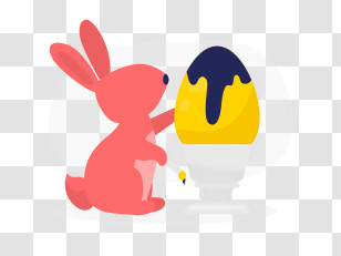 Easter Egg - Easter Bunny Painting An Egg Transparent PNG