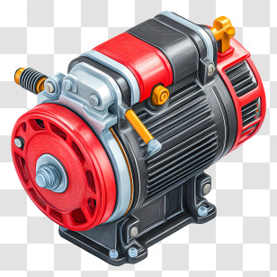 Automotive Starter Motor - Colorful Motor Illustration Transparent PNG