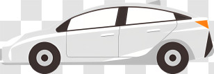 Cartoon - Sleek White Car Transparent PNG