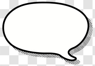 Text Box - Rounded Black And White Speech Bubble Transparent PNG
