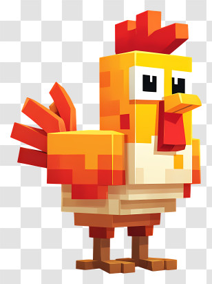 Minecraft Chicken - Pixelated Chicken Transparent PNG