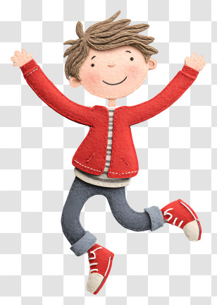 Happy Jumping Child - Happy Jumping Boy In Red Jacket Transparent PNG