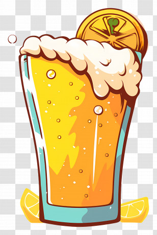 Watercolor Beer - Refreshing Lemon Drink Transparent PNG