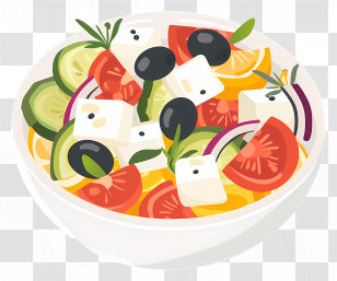 Greek Salad - Greek Salad Bowl With Fresh Vegetables Transparent PNG
