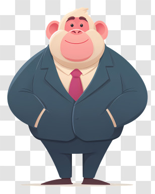 Business Monkey In Suit Transparent PNG