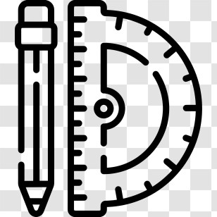 Protractor - Pencil And Protractor For Drawing Transparent PNG