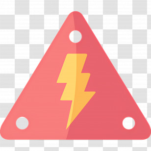 Electrical Warning - Red Electric Warning Sign With Lightning Bolt Transparent PNG