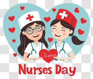 Nurses Day - Nurses Day Cartoon With Healthcare Theme Transparent PNG
