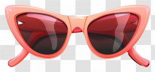Sunglass Design - Trendy Pink Cat-Eye Sunglasses Transparent PNG