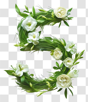 Number 5 Flowers - Floral Number Five Design Transparent PNG