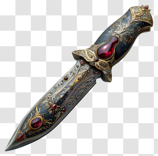 Knife - Decorative Ornate Jeweled Knife Design Transparent PNG