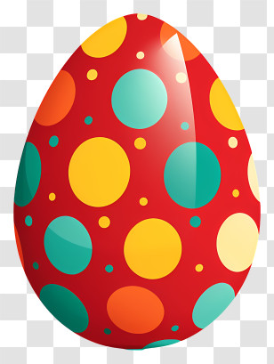 Easter Eggs - Polka-Dotted Easter Egg Decoration Transparent PNG