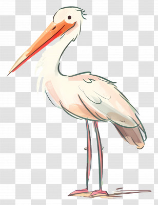 Stork - White Stork Illustration Transparent PNG