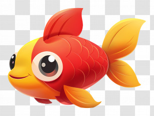 Cartoon Fish - Cartoon Goldfish In Vibrant Colors Transparent PNG