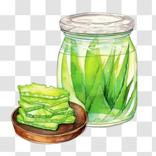Aloe Vera - Aloe Vera Gel In A Glass Jar Illustration Transparent PNG