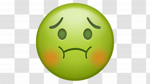 Vomit Emoji - Green Nauseated Emoji Face Transparent PNG