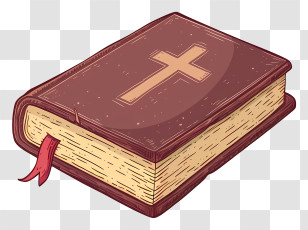 Holy Bible Book - Illustration Of A Religious Book With Cross Transparent PNG