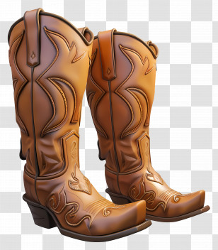 Cowgirl Boots - Stylish Brown Cowboy Boot Transparent PNG