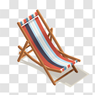 Deck Chair - Striped Beach Chair For Outdoor Comfort Transparent PNG