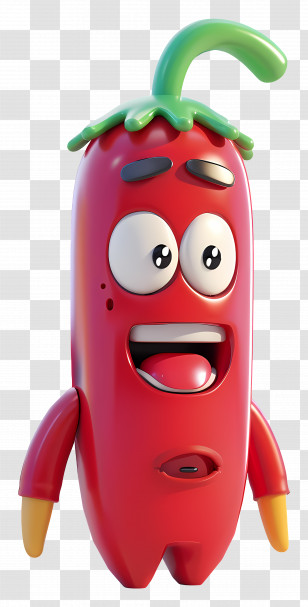 Chilli Pepper Cartoon - Cartoon Chili Pepper Character With Expression Transparent PNG