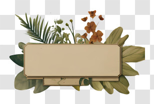 Botanical Vintage Plaque Label Transparent PNG