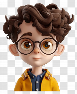 3d Boy Avatar - Cute Cartoon Boy With Glasses Design Transparent PNG