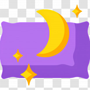 Sleeping Pillow - Purple Pillow With Moon And Stars Transparent PNG