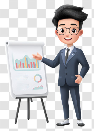Businessman Presenting Report - Business Presentation With Chart Transparent PNG