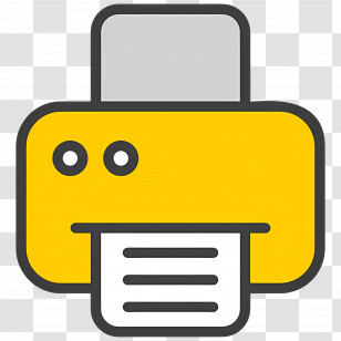 Printer - Yellow Printer With Paper Transparent PNG