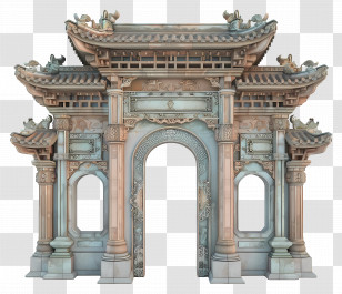 Temple Gate - Elegant Decorative Archway Transparent PNG