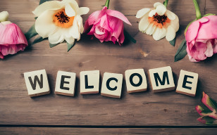 Welcome - Welcome Text With Beautiful Floral Decoration Transparent PNG