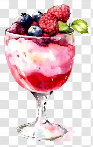 National Parfait Day - Dessert Glass With Fruits And Berries Transparent PNG