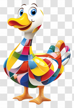 Cartoon Goose - Colorful Cartoon Duck Transparent PNG
