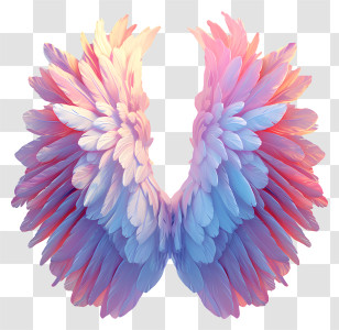 Angel Wings - Vibrant Colorful Feather Wings Illustration Transparent PNG