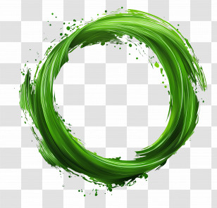 Green Circle Frame - Modern Green Paint Circle Illustration Transparent PNG