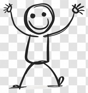 Happy Stick Figure - Happy Stick Figure Illustration Transparent PNG