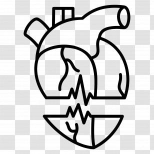Heart Attack - Heart With Pulse Line Transparent PNG