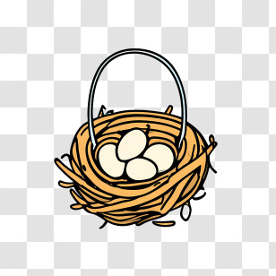 Cartoon Eggs - Illustration Of Nest With Eggs Transparent PNG