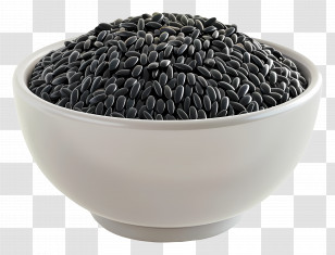Black Rice - Bowl Of Black Seeds Transparent PNG
