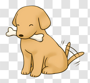 Icon - Happy Dog With Bone Transparent PNG