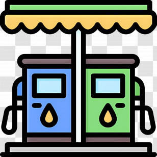 Gas Station - Colorful Gas Station Pumps Transparent PNG
