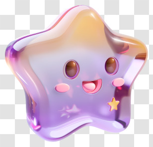 Star Emoji - Cute Purple Star Cartoon Transparent PNG